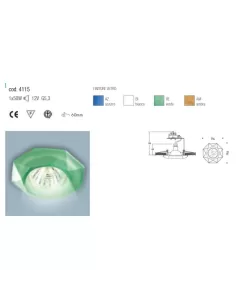 Nobile illuminazione 4115//ve fixed recessed spotlight dicr 50mm